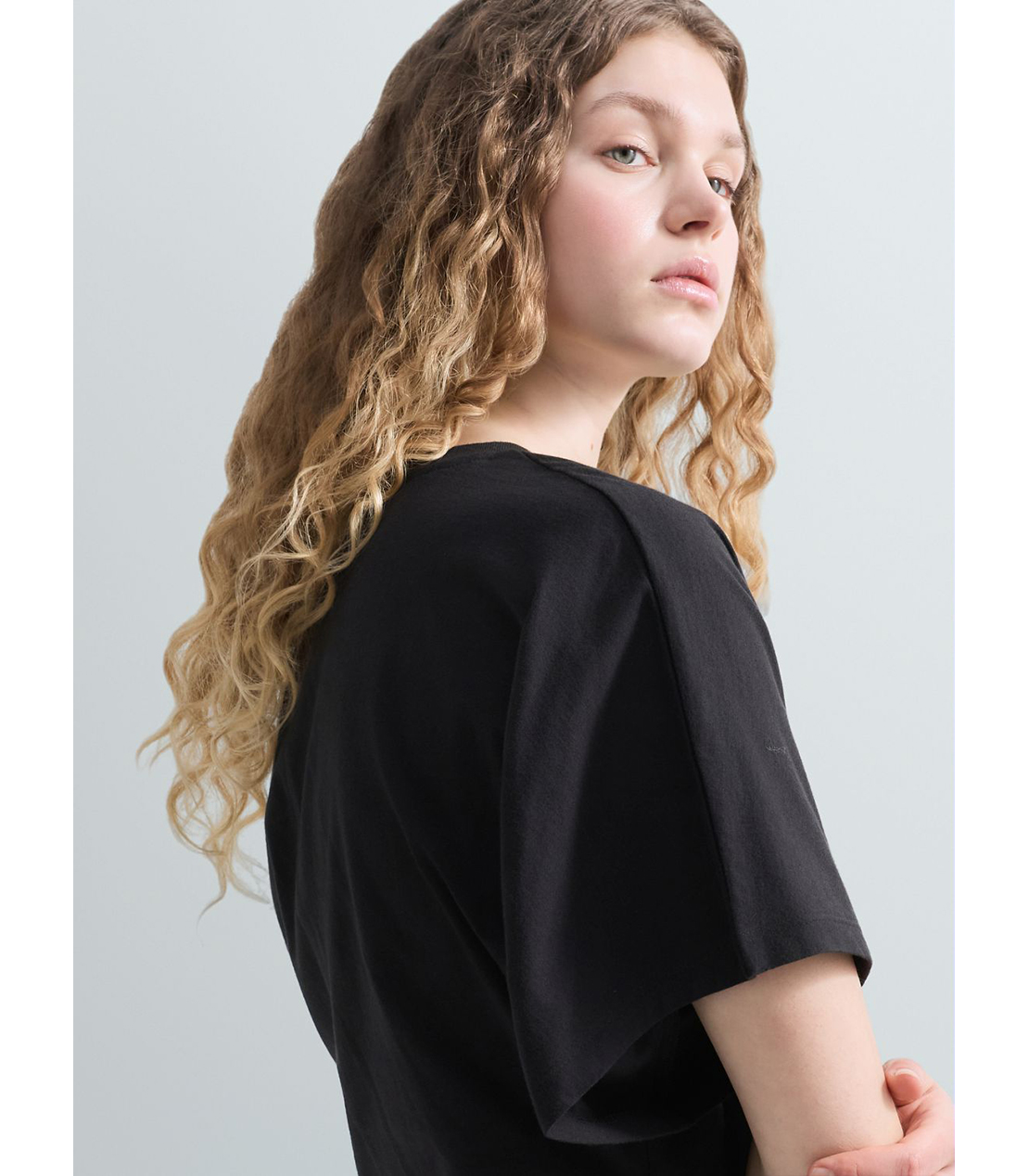 コットンジャージースリムフィットTシャツ 詳細画像 ブラック 7